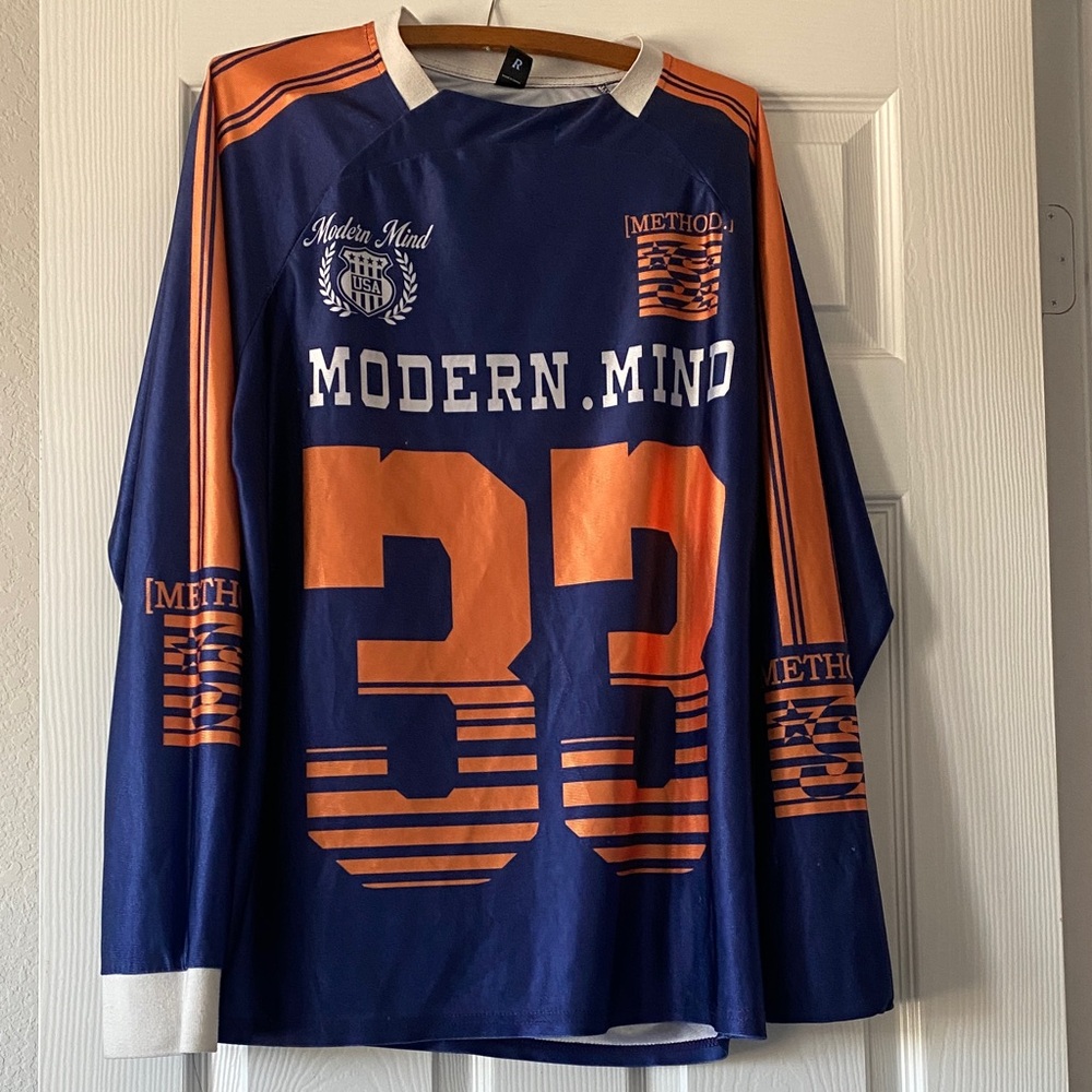 Modern Mind Blue and Orange Long Sleeve Jersey